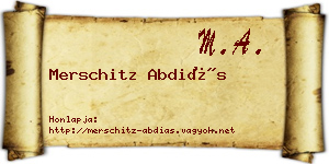 Merschitz Abdiás névjegykártya